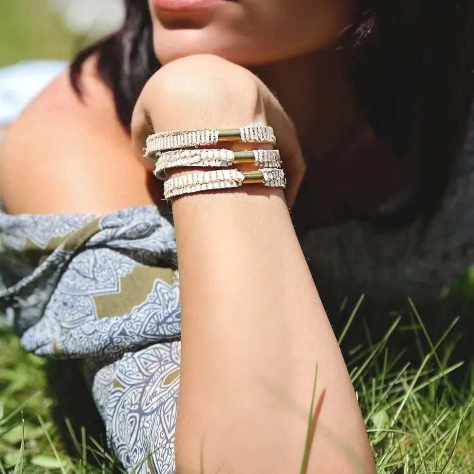 Multi Strand Leather Cuff Bracelet