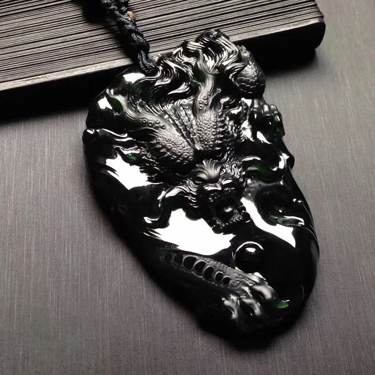 Natural Jade Pendant Jadeite Dragon Pendant PT240