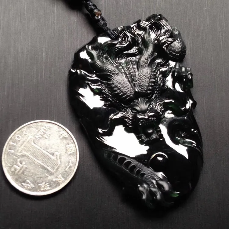 Natural Jade Pendant Jadeite Dragon Pendant PT240