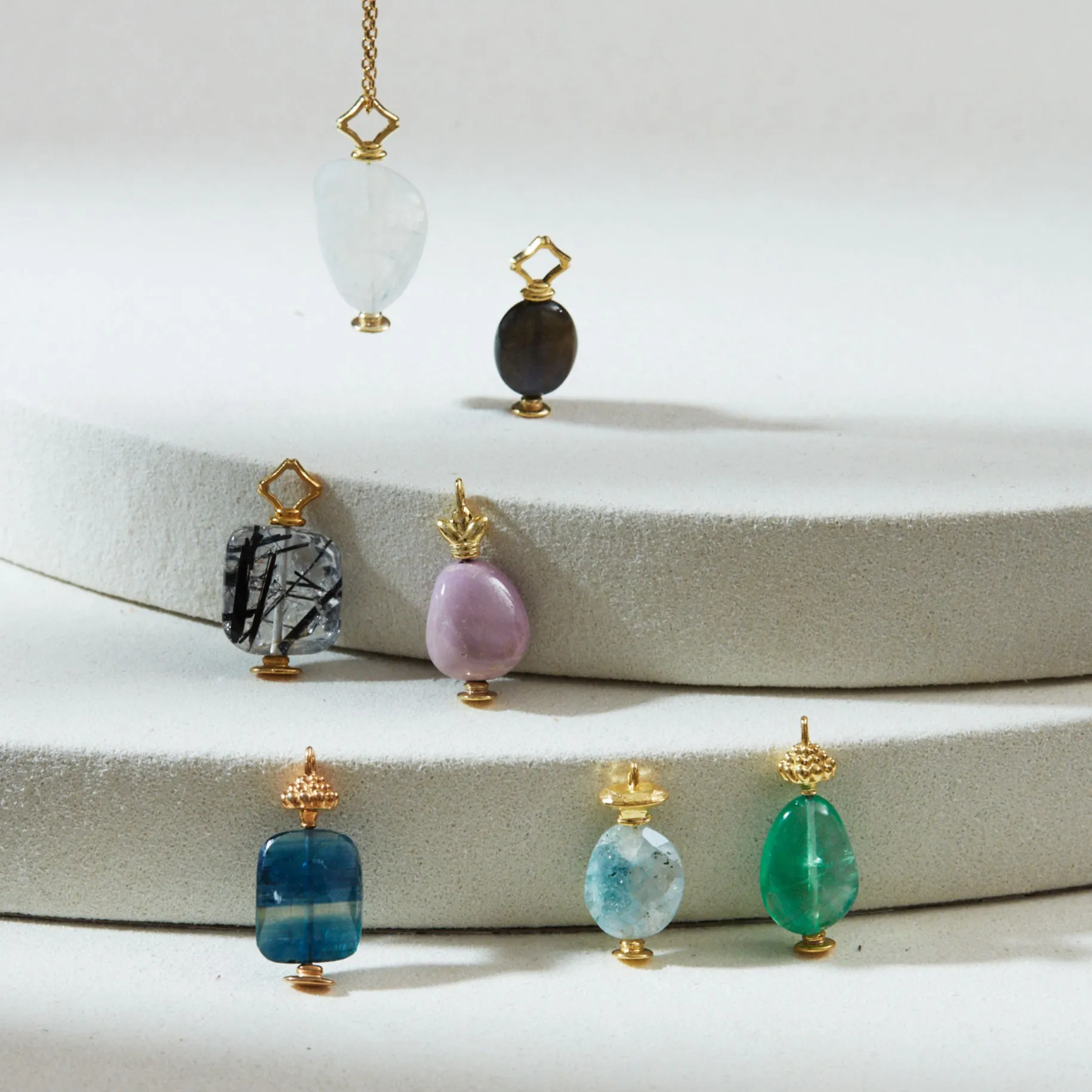 Natural Stone Perfume Bottle Necklace