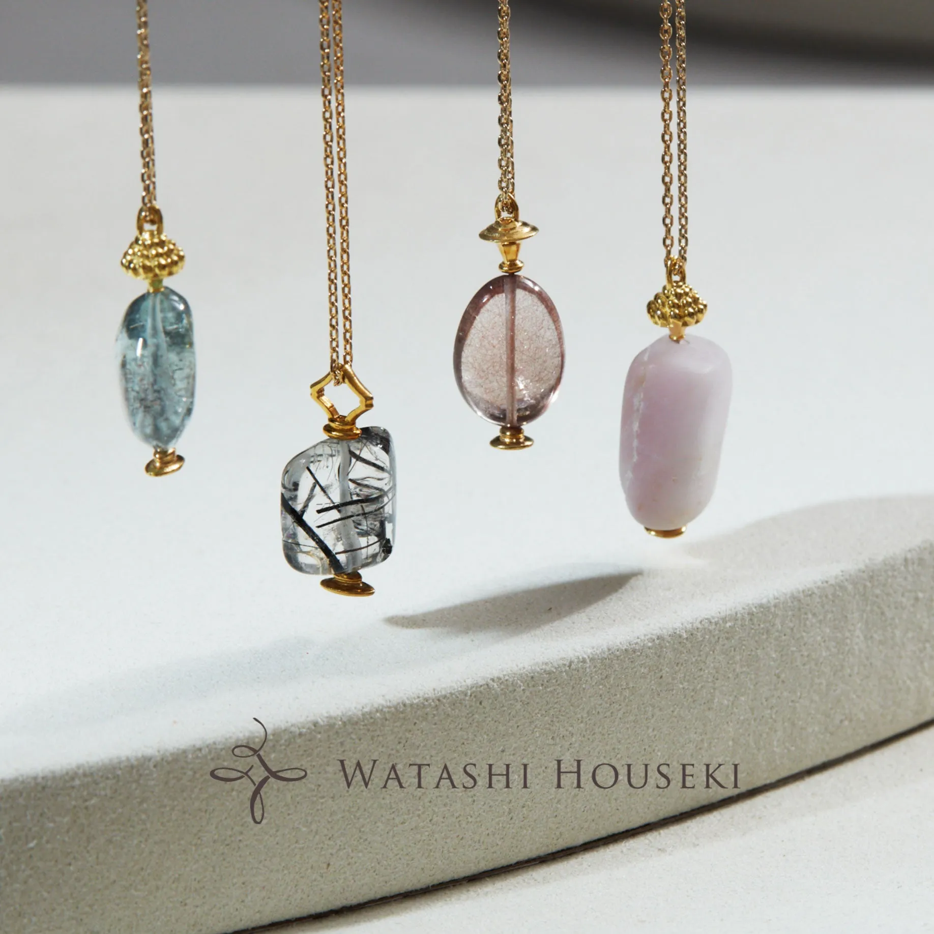 Natural Stone Perfume Bottle Necklace