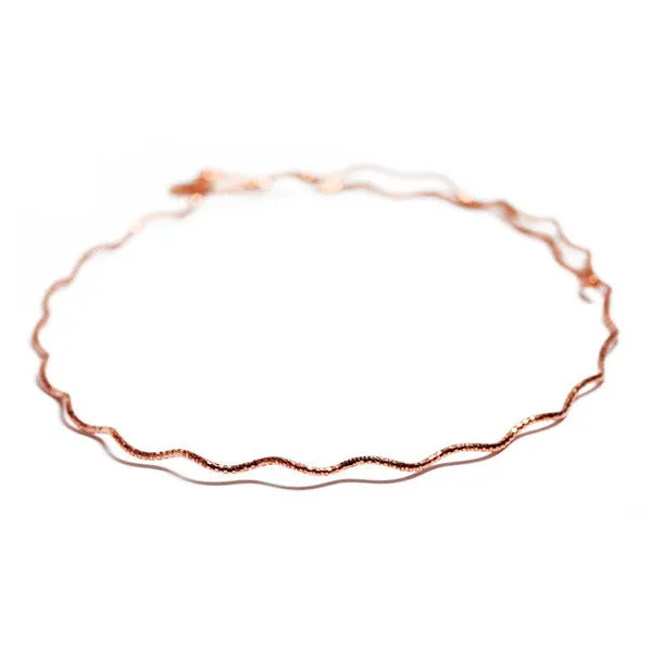 "Ziggy" Rosy Glitter Chain Choker Necklace