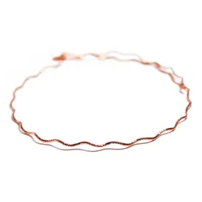 "Ziggy" Rosy Glitter Chain Choker Necklace