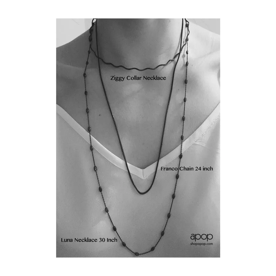 "Ziggy" Rosy Glitter Chain Choker Necklace