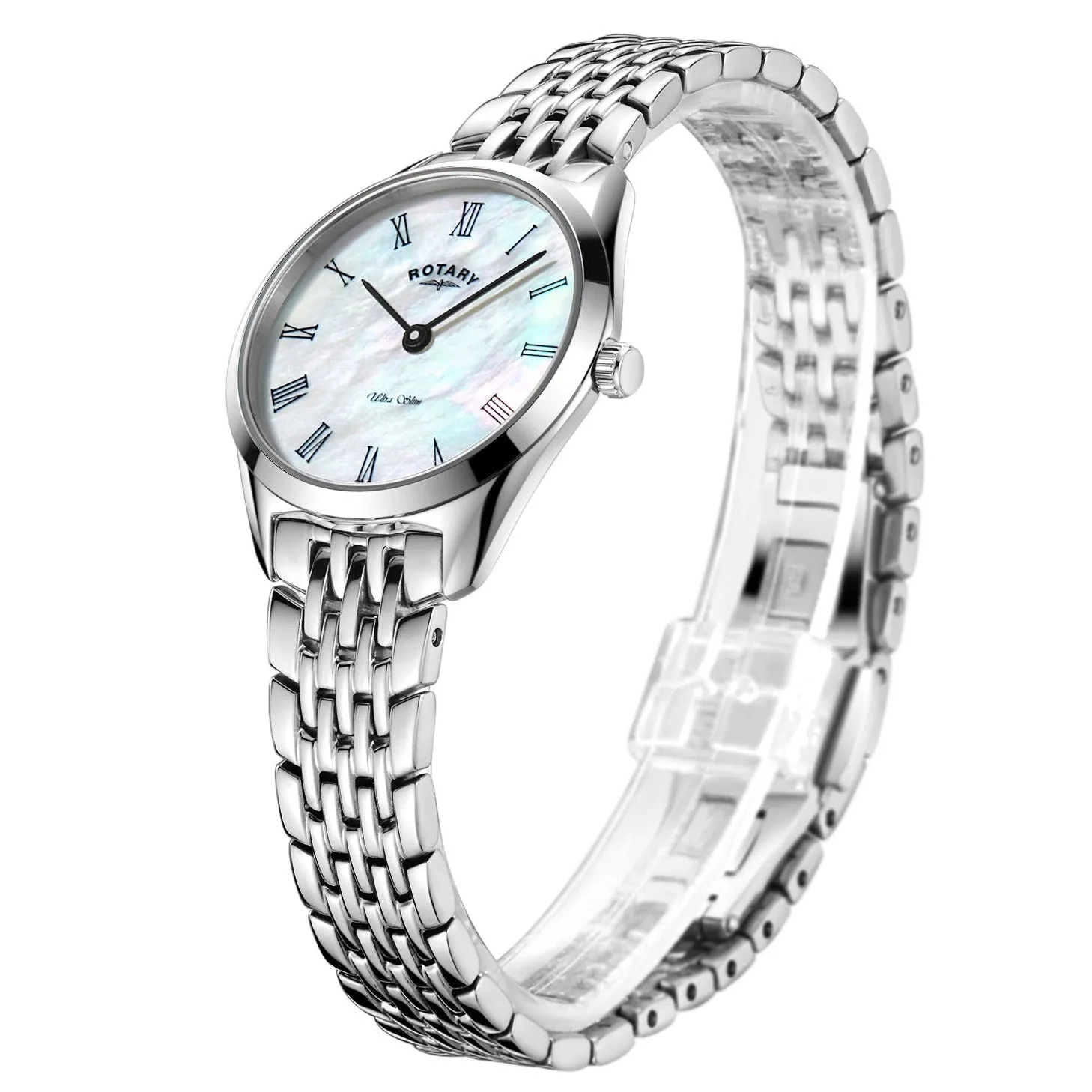 Rotary Ultra Slim Ladies Silver Watch LB08010/41