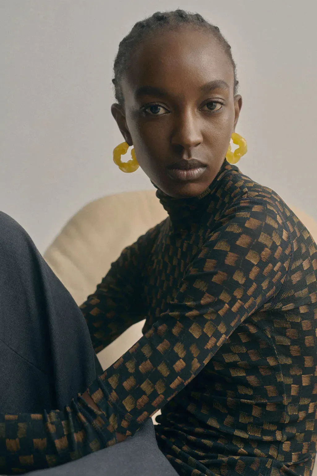 Ruffle - Jade Bio Resin and Gold Vermeil Earrings