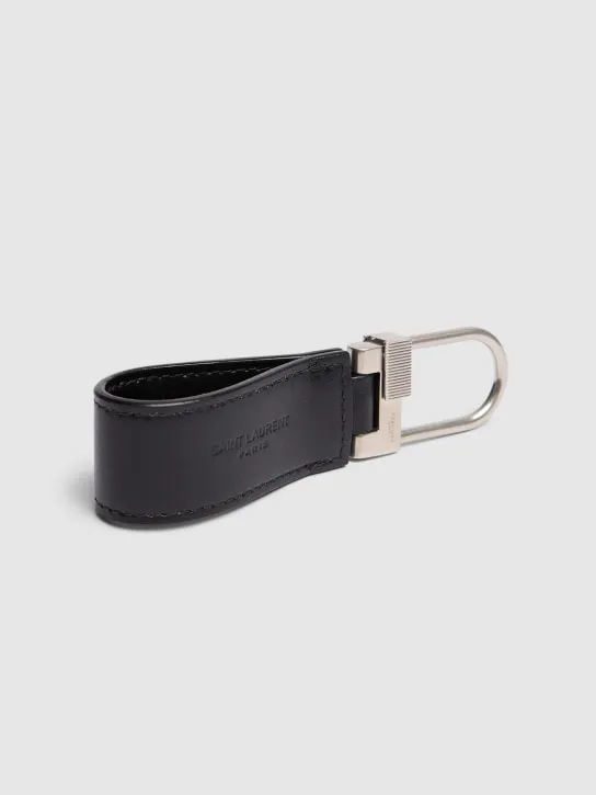 Saint Laurent   Monogram leather keyring 