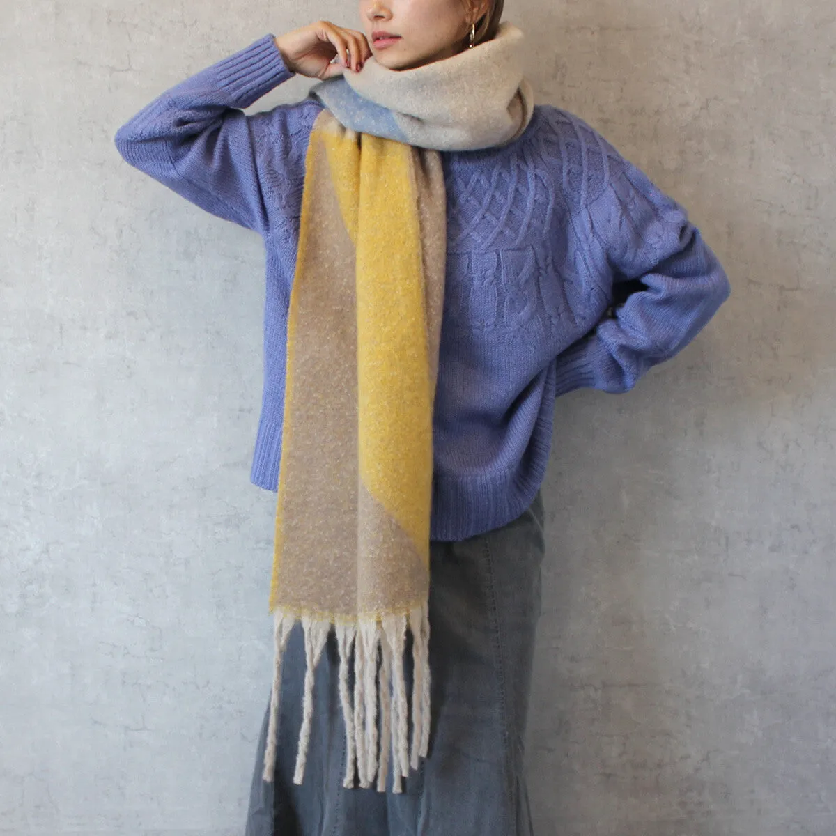 SATO | Geometric Winter Fuzzy Scarf