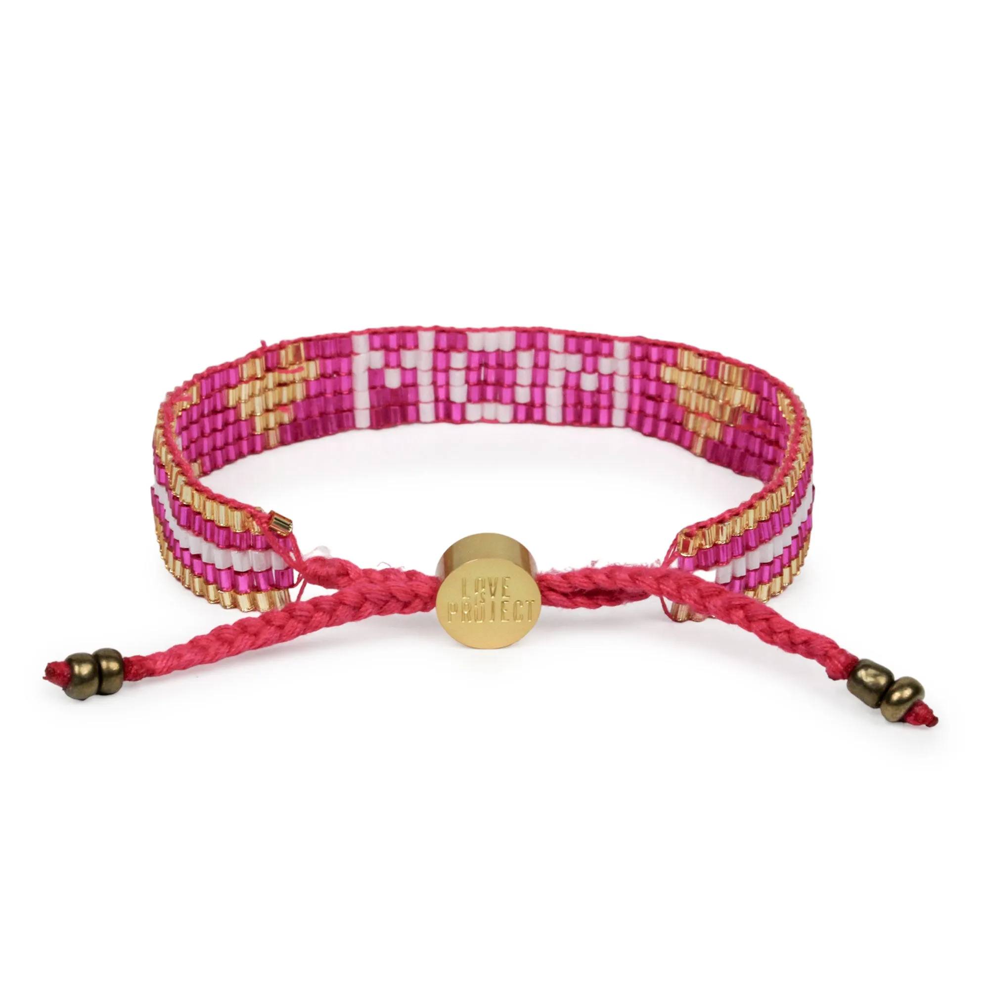 Seed Bead MOM with Hearts Bracelet - Topaz