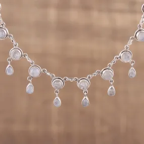 Shimmer Moonstone Waterfall Necklace
