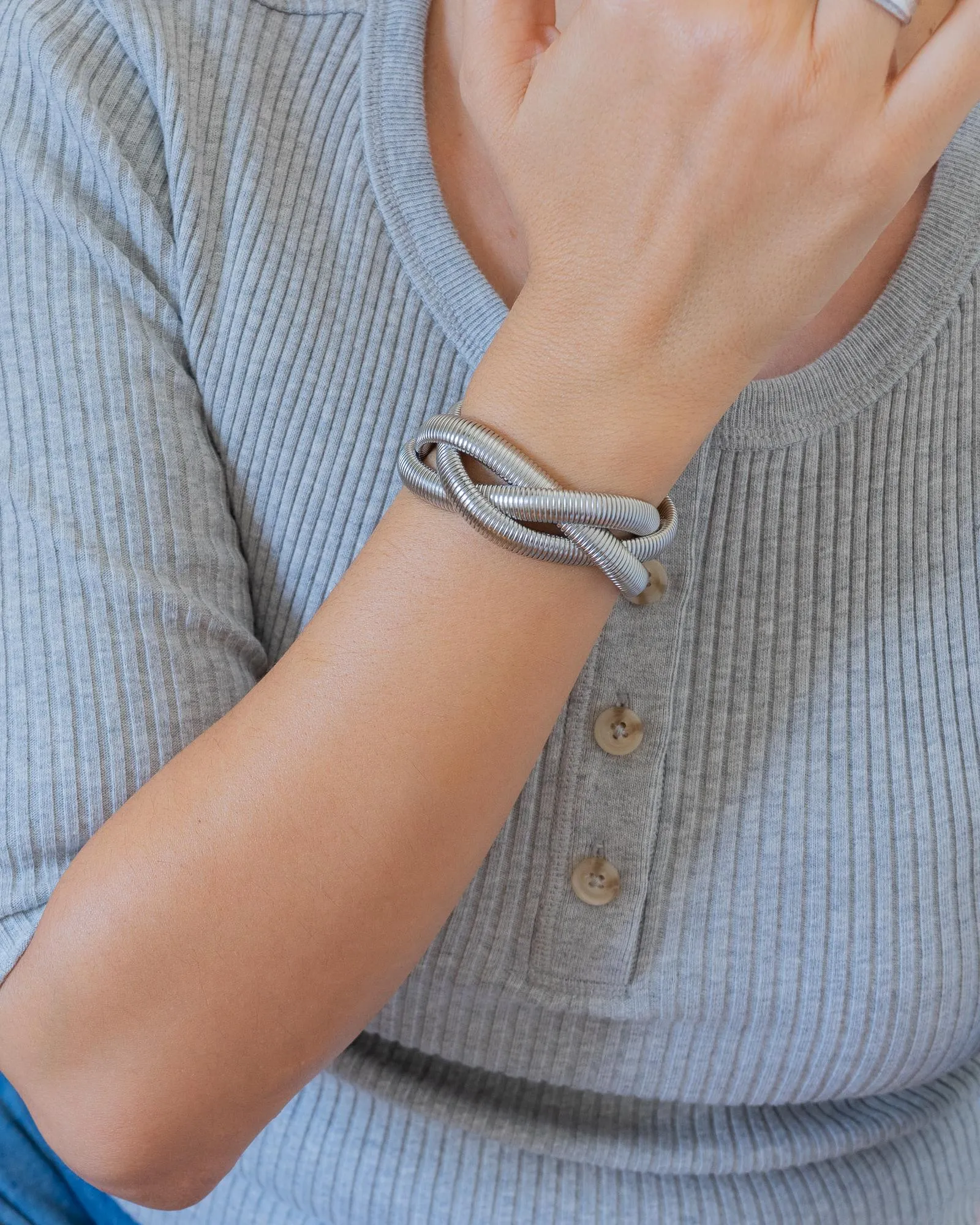 Silver 3-Line Snake Chain Bracelet