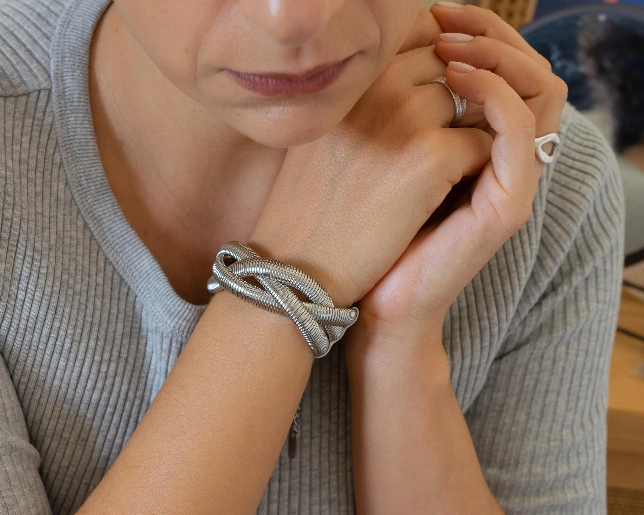 Silver 3-Line Snake Chain Bracelet