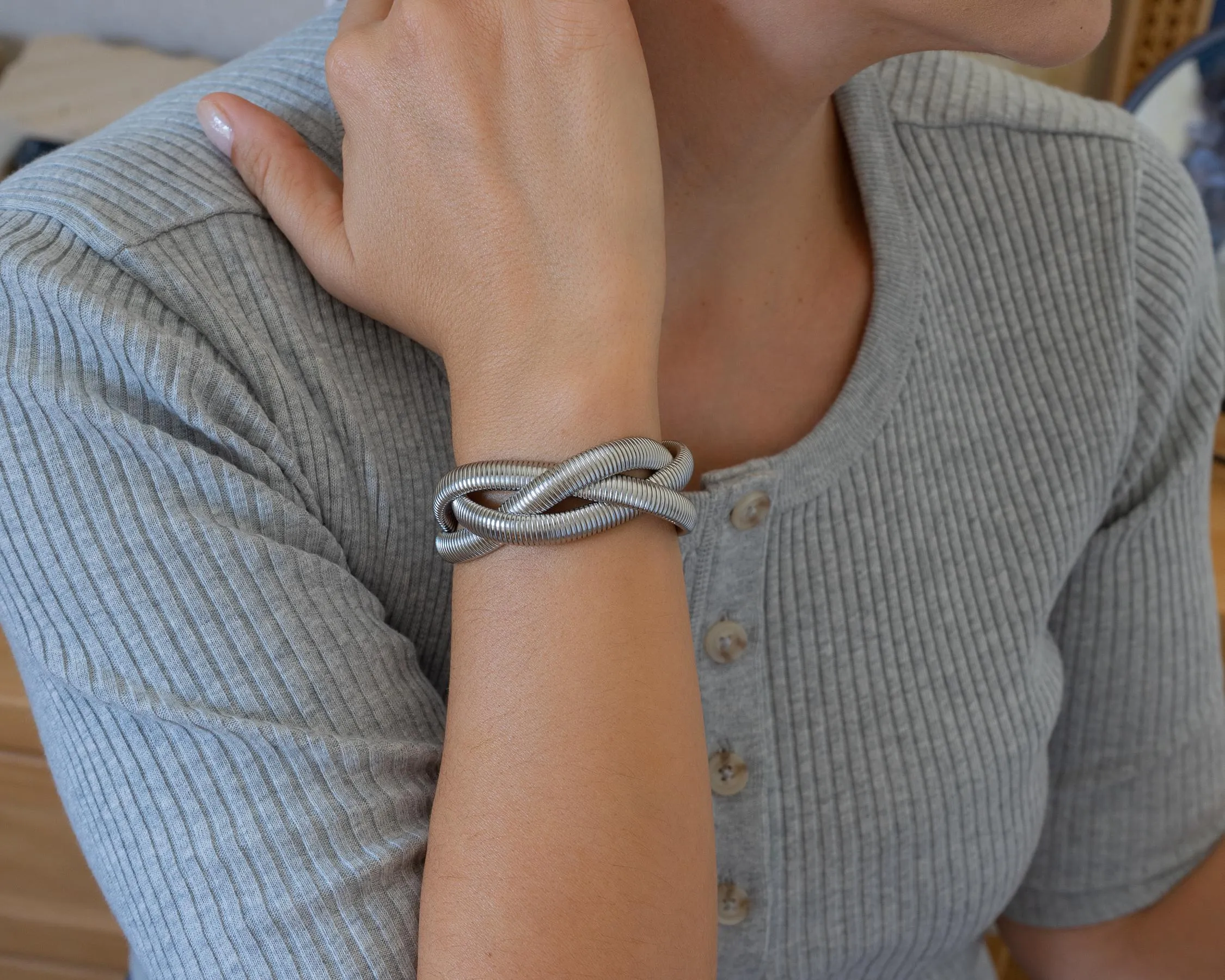 Silver 3-Line Snake Chain Bracelet