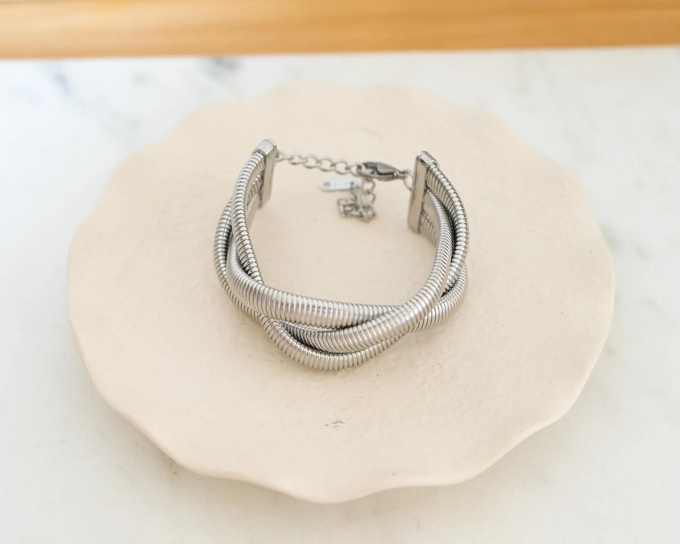 Silver 3-Line Snake Chain Bracelet