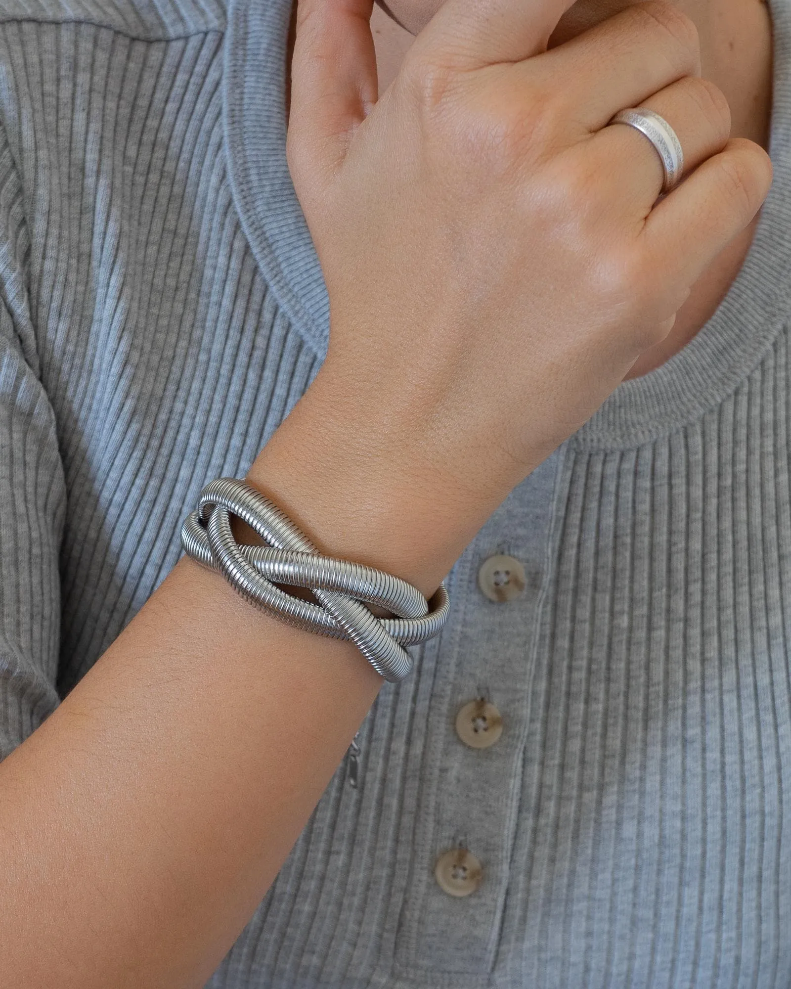 Silver 3-Line Snake Chain Bracelet