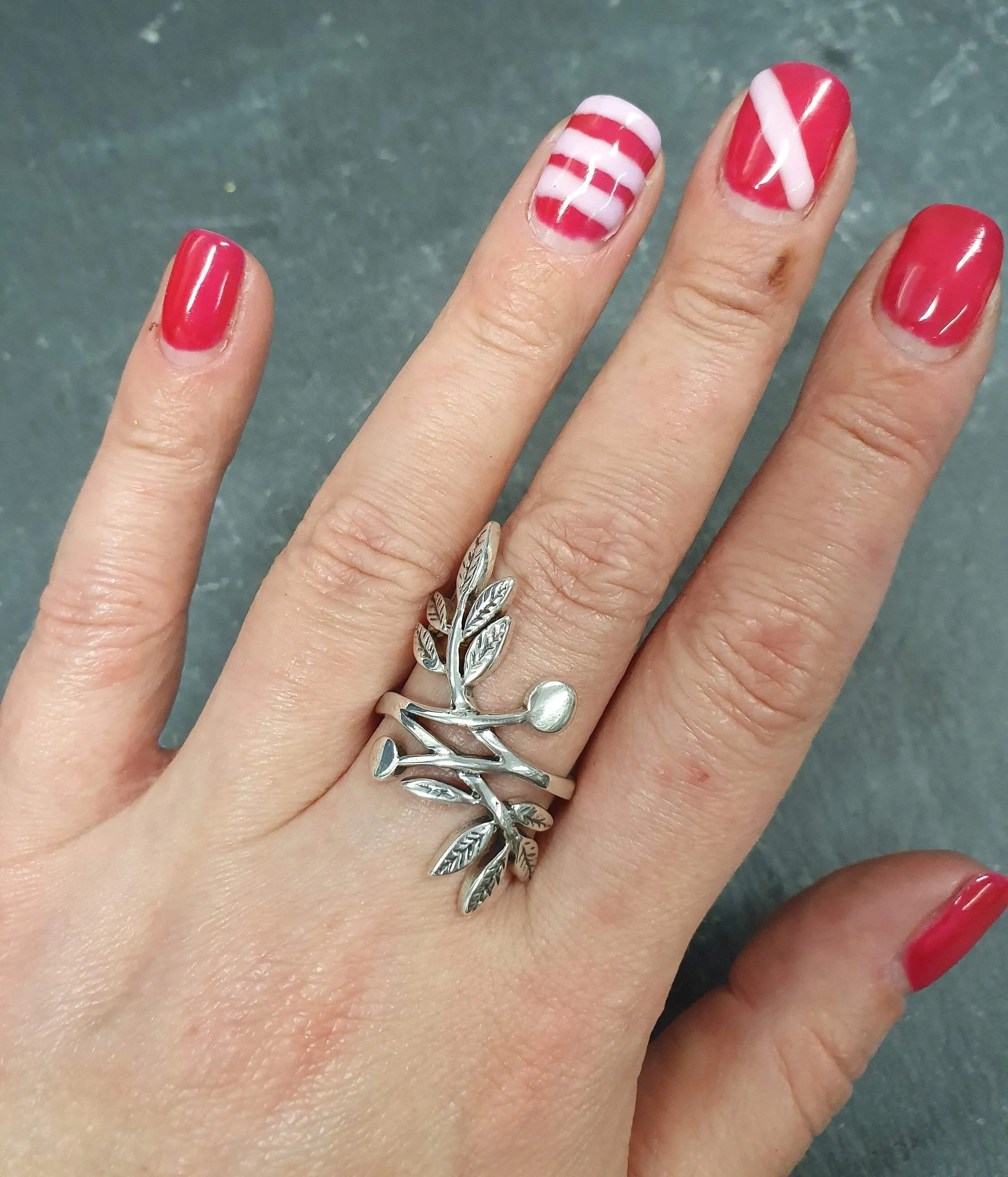 Silver Leaf Ring - Silver Branch Ring - Silver Statement Ring