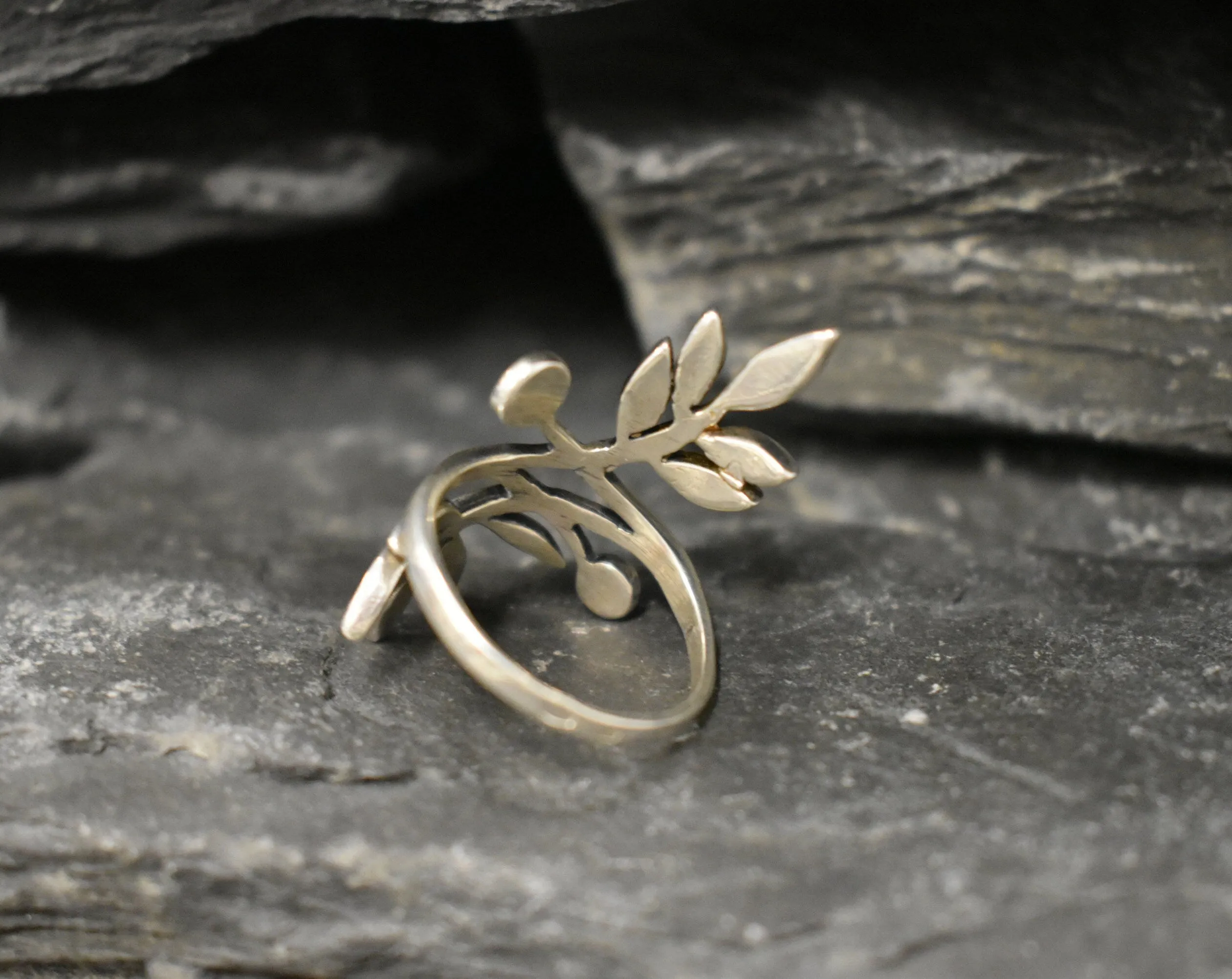 Silver Leaf Ring - Silver Branch Ring - Silver Statement Ring
