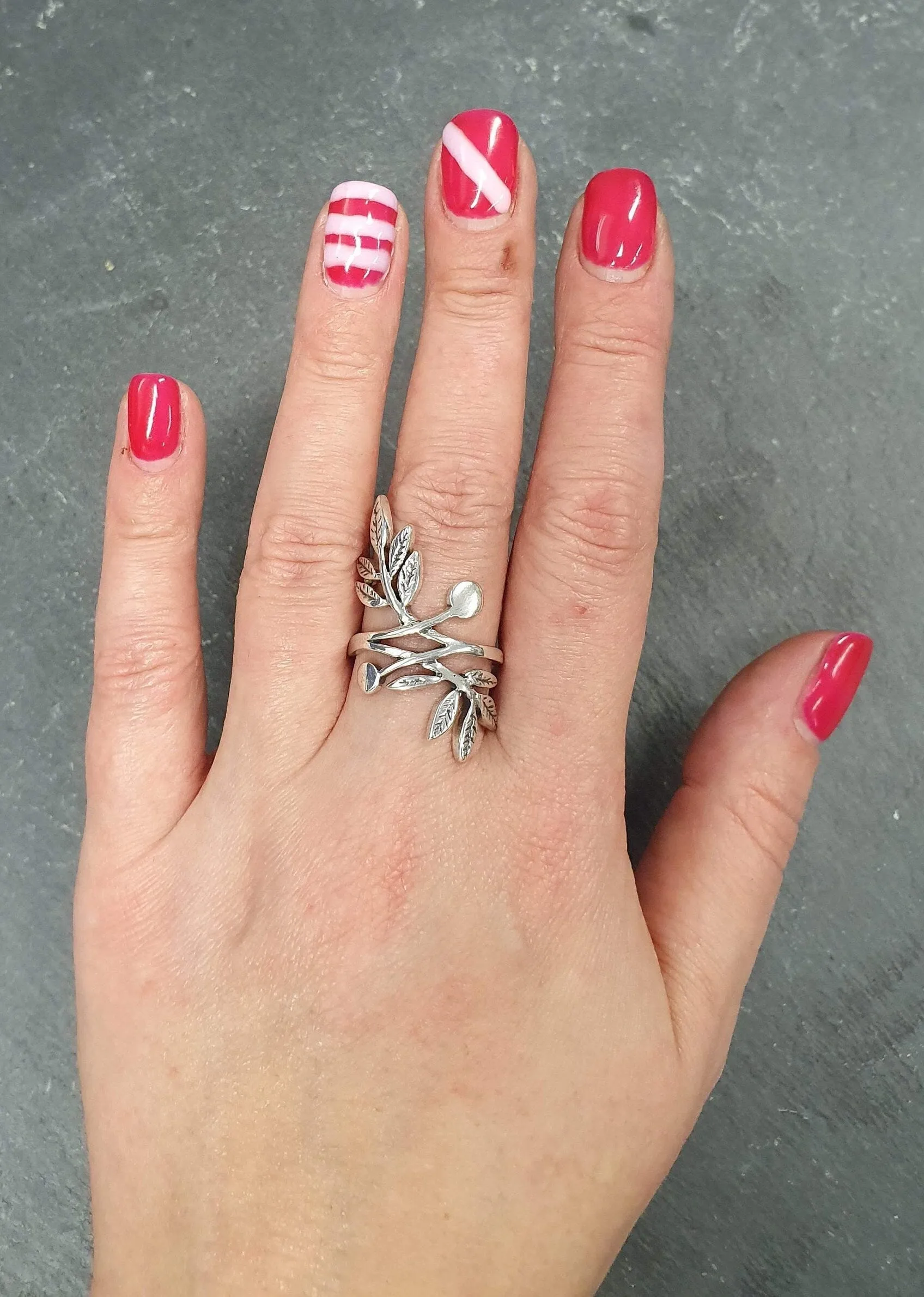 Silver Leaf Ring - Silver Branch Ring - Silver Statement Ring