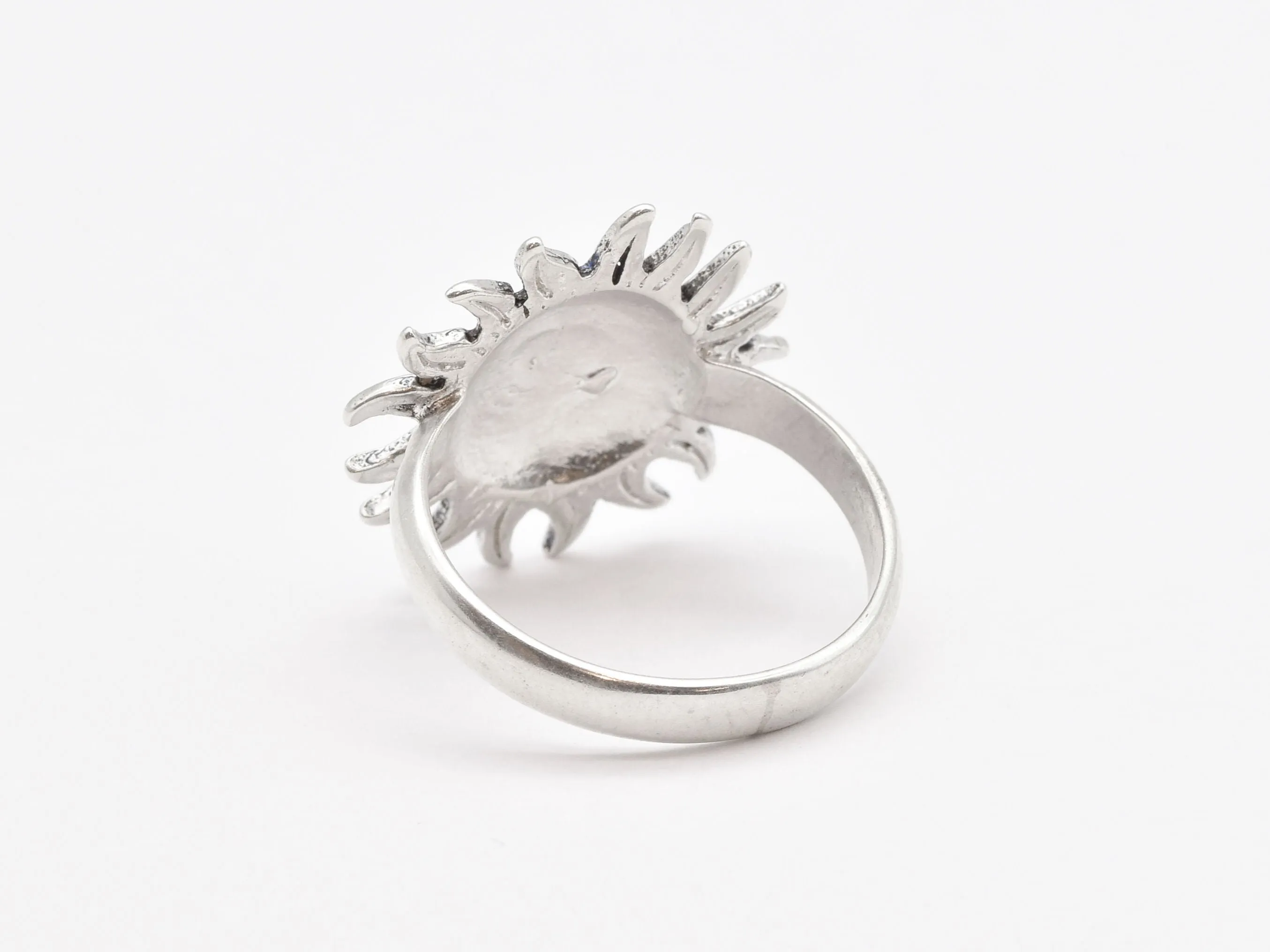 Silver Sun Ring - Sun Face Ring - Large Sun Ring