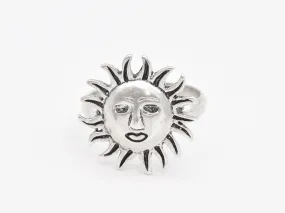 Silver Sun Ring - Sun Face Ring - Large Sun Ring