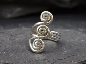 Silver Swirl Ring - Long Silver Ring - Infinity Ring