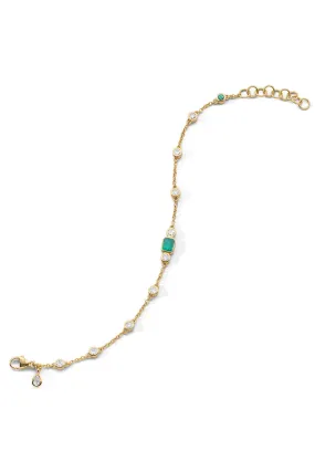 Staggered Emerald Diamond Tennis Bracelet