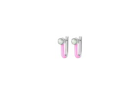 TRACEY CHEN |  EARRINGS | 天然翡翠琺瑯耳飾 (白金)