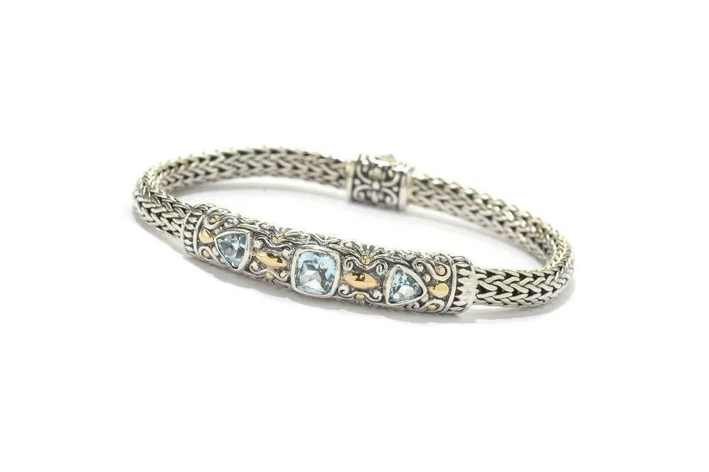 Trifecta Bracelet- Blue Topaz