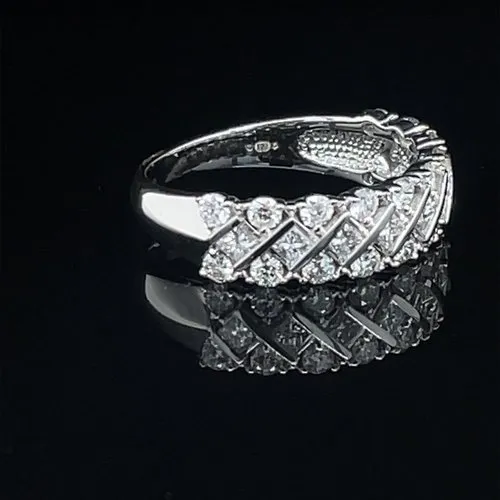 Triple Row Diamonds Eternity Ring
