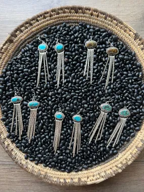 Turquoise Stamped Dangle Earrings