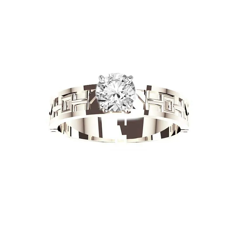 Unique Tartan Print Engagement Ring