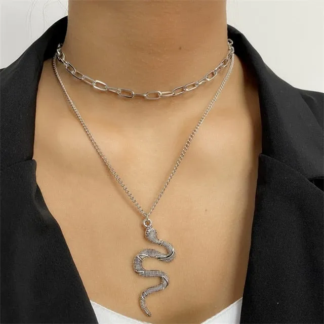 VenusFox Vintage Multi-layer Coin Chain Choker Necklace For Women Gold Silver Color Fashion Portrait Chunky Chain Necklaces Jewelry