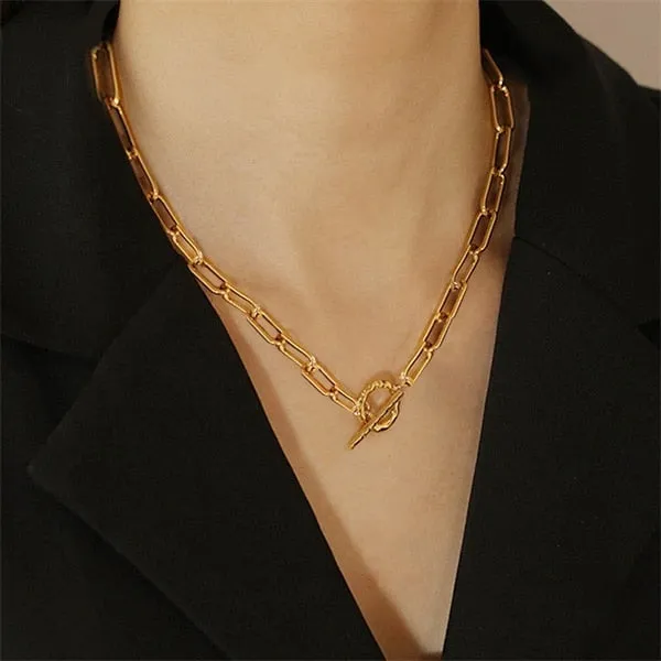 VenusFox Vintage Multi-layer Coin Chain Choker Necklace For Women Gold Silver Color Fashion Portrait Chunky Chain Necklaces Jewelry