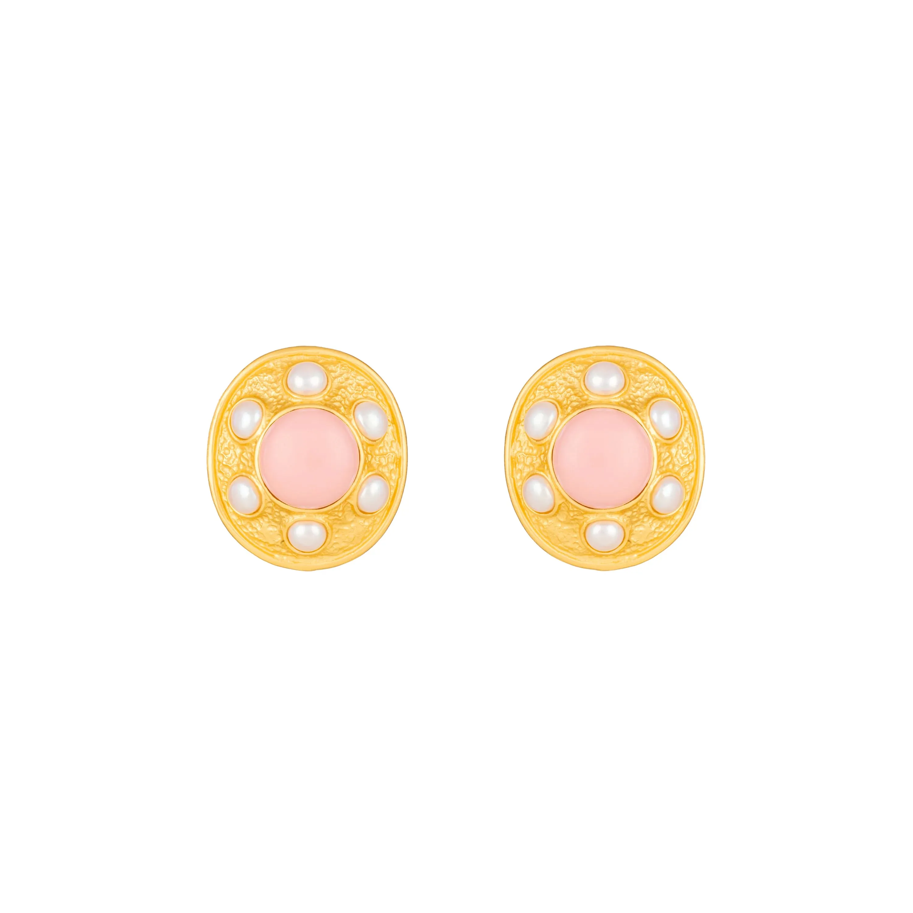 Vivienne Pink Coral and Pearl Earrings